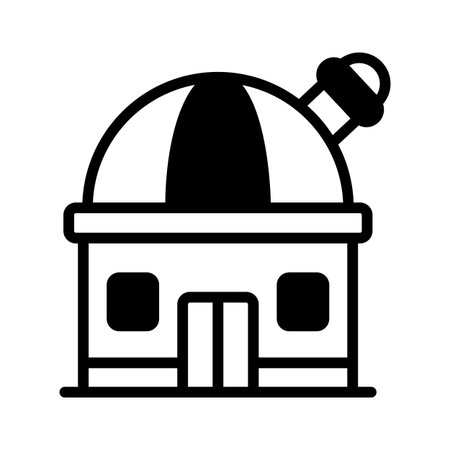 Well crafted glyph icon of astronomical observatory domeのイラスト素材