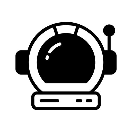 Easy to edit glyph icon of space helmet gearのイラスト素材