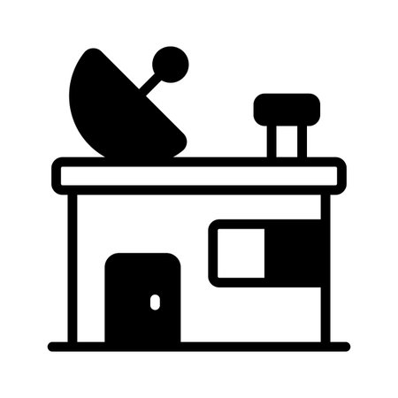 A modern glyph icon of space control centerのイラスト素材