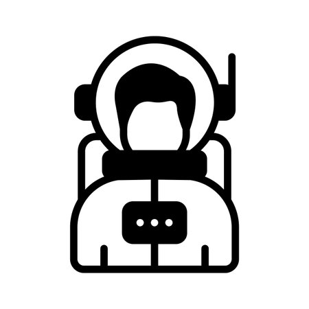 Well crafted glyph icon of suited astronaut figureのイラスト素材