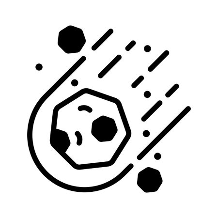Trendy glyph icon of floating asteroid rockのイラスト素材