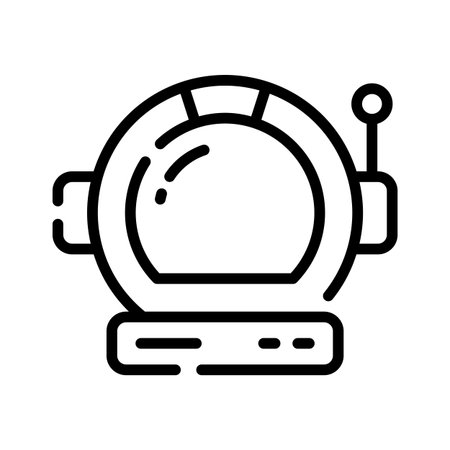 Easy to edit outline icon of space helmet gearのイラスト素材
