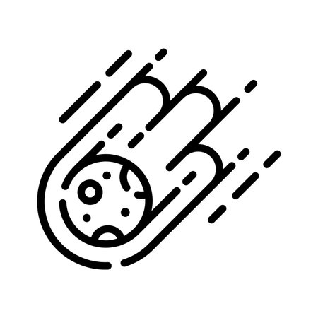 A premium outline icon of blazing fireball meteorのイラスト素材