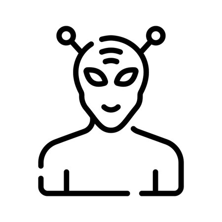 Trendy outline icon of friendly alien figureのイラスト素材
