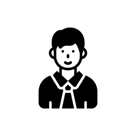 An glyph icon representing boy pupil avatarのイラスト素材