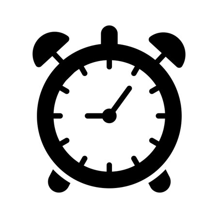 A stylish glyph icon of alarm clock for table