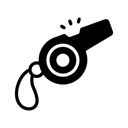 An glyph style icon of colourful sports whistleのイラスト素材