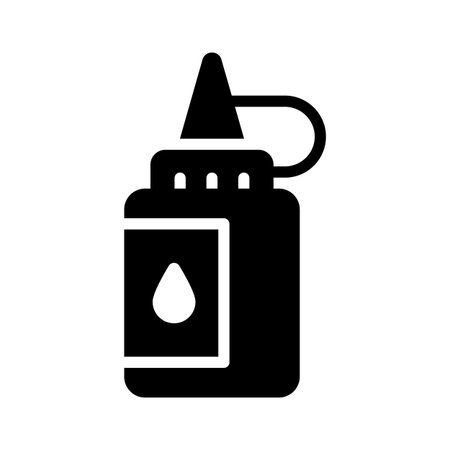 A premium glyph icon showing glue bottleのイラスト素材