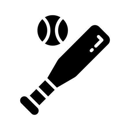 A glyph icon of student baseball bat and ballのイラスト素材