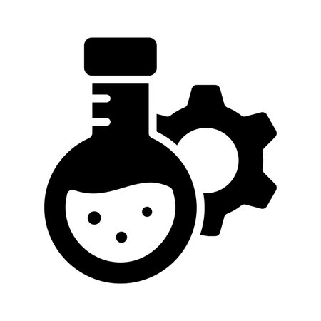 A modern glyph icon of biotechnology lab symbolのイラスト素材