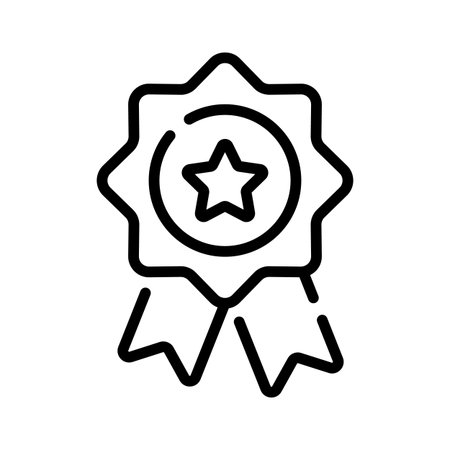 A linear icon of science star badgeのイラスト素材