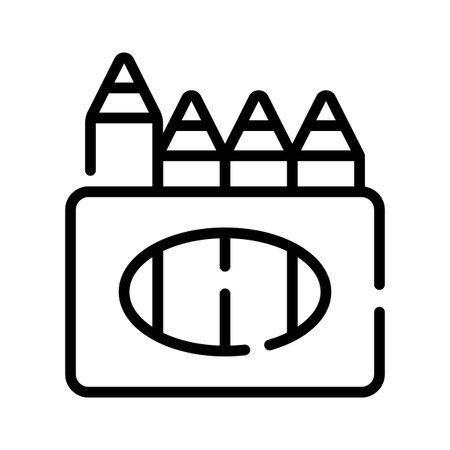 A customizable outline icon showing crayon setのイラスト素材