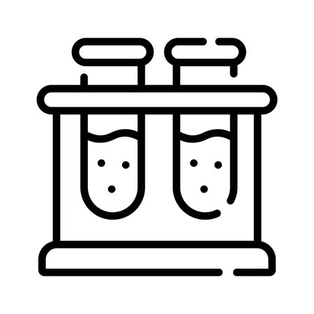 A linear icon showing laboratory tube rack holderのイラスト素材