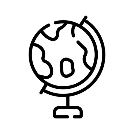 Easy to edit outline icon of rotating table globeのイラスト素材
