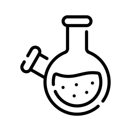 An outline icon showing a chemical neck flaskのイラスト素材