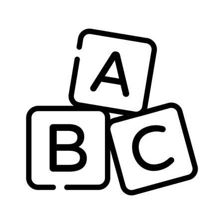 An editable outline icon of alphabet learning blockのイラスト素材