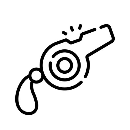 An outline style icon of colourful sports whistleのイラスト素材