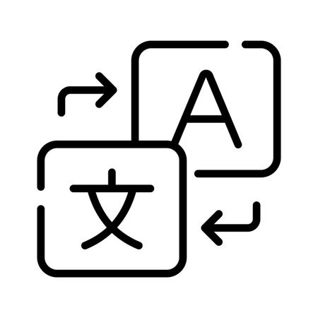 A premium outline icon showing language learningのイラスト素材