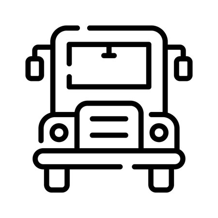 A line style icon of classic school busのイラスト素材