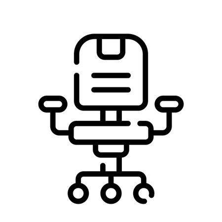 A linear style icon of office swivel chairのイラスト素材