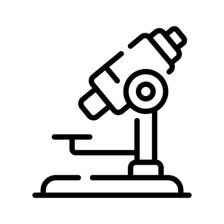 A linear style icon of advanced microscope researchのイラスト素材