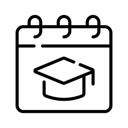 A linear style icon for graduation day eventのイラスト素材