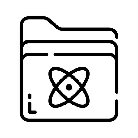 A line style icon of organized science folderのイラスト素材