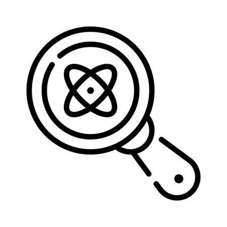 A linear style icon of scientific research magnifierのイラスト素材