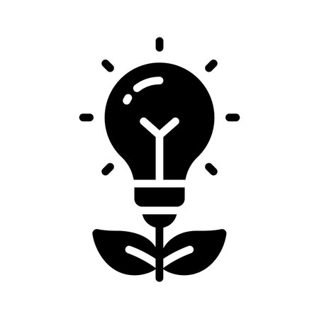 A glyph icon showing environmental innovation conceptのイラスト素材