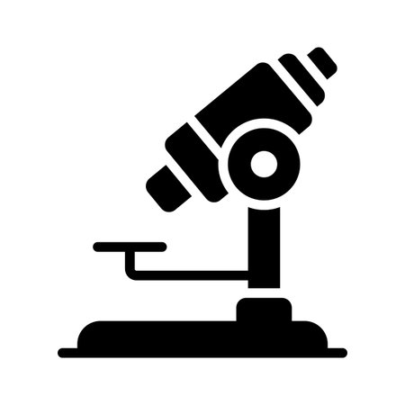 A glyph style icon of advanced microscope researchのイラスト素材