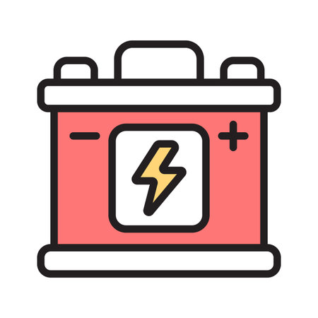 Accumulator icon creatively designed in outline styleのイラスト素材