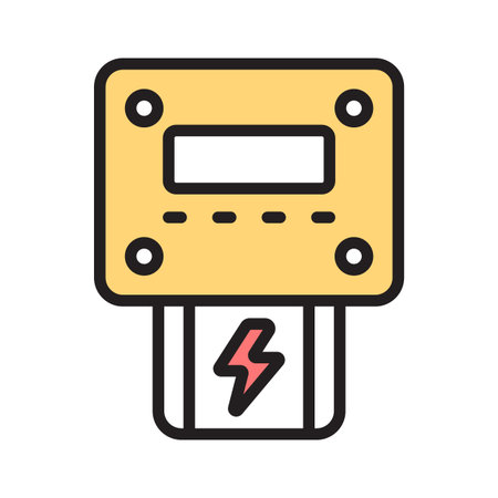 Power meter icon designed in outline styleのイラスト素材