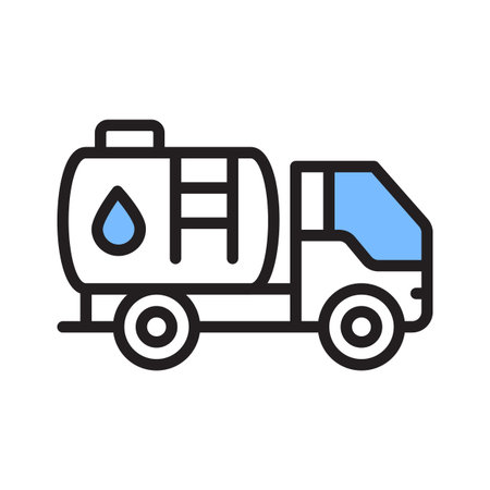 Easy to edit line style icon showing oil tankerのイラスト素材
