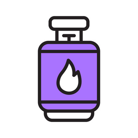 Easy to edit outline style icon showing gas cylinderのイラスト素材