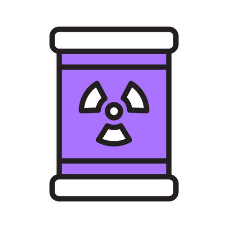 Ready to use outline style icon of nuclear waste barrelのイラスト素材