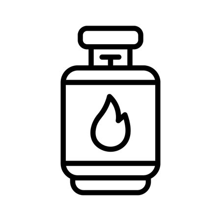 Easy to edit outline style icon showing gas cylinderのイラスト素材