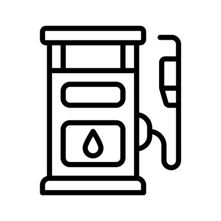 Grab this premium line style icon showing gas stationのイラスト素材