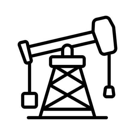 Get your hands on this trendy line icon of oil pumpのイラスト素材