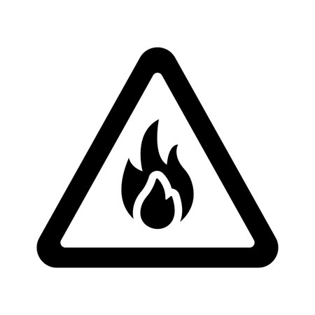 Fire hazard icon creatively designed in glyph style
