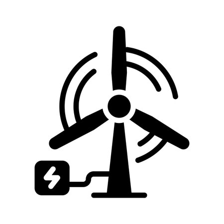 Get this latest glyph style icon of wind power towerのイラスト素材