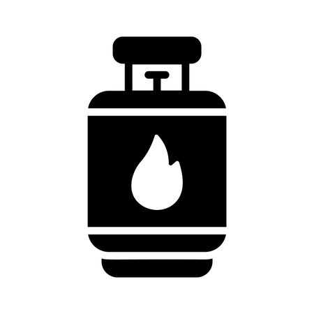 Easy to edit glyph style icon showing gas cylinderのイラスト素材
