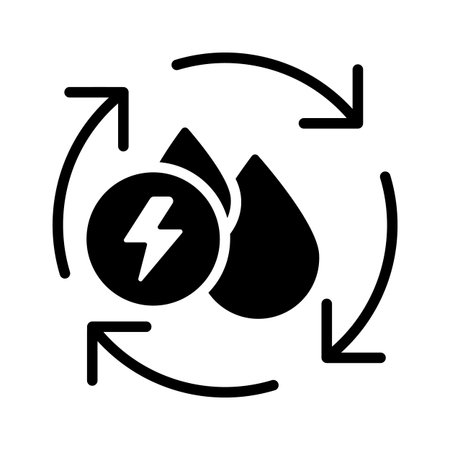 A well designed glyph style icon of water energyのイラスト素材