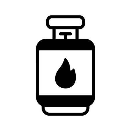 Easy to edit glyph style icon showing gas cylinderのイラスト素材