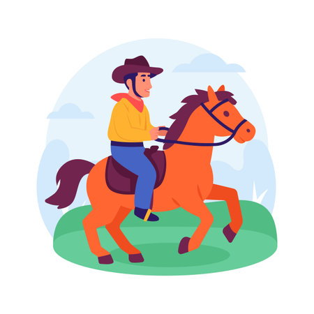Ready to use flat illustration of horse ridingのイラスト素材