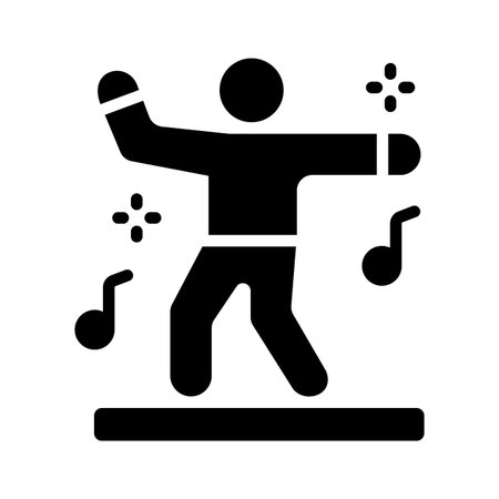 A glyph icon showing people dancing at celebrationのイラスト素材