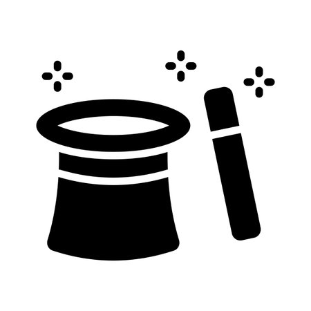A glyph style icon of magicians magic hatのイラスト素材