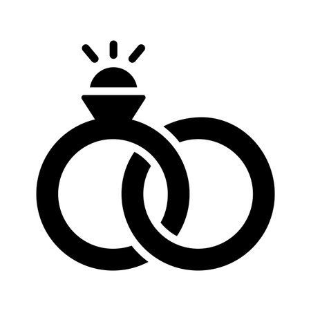 Well crafted solid style icon of engagement ringsのイラスト素材