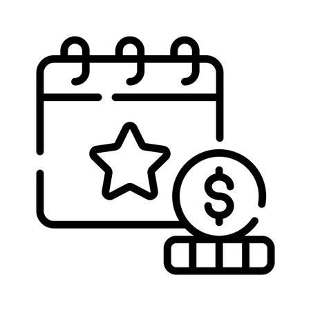 An icon showing event cost in linear styleのイラスト素材