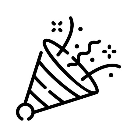 A linear style icon showing confetti celebration capのイラスト素材