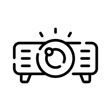 A linear style icon depicting digital event projectorのイラスト素材